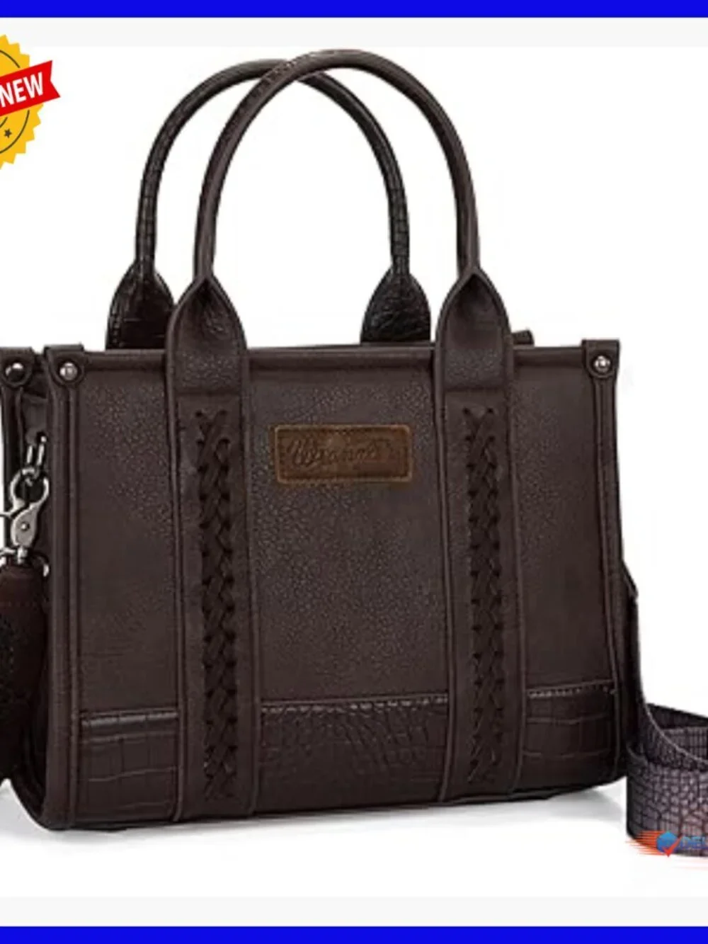 Western Faux Leather Hobo Tote with Detachable Crossbody Strap
